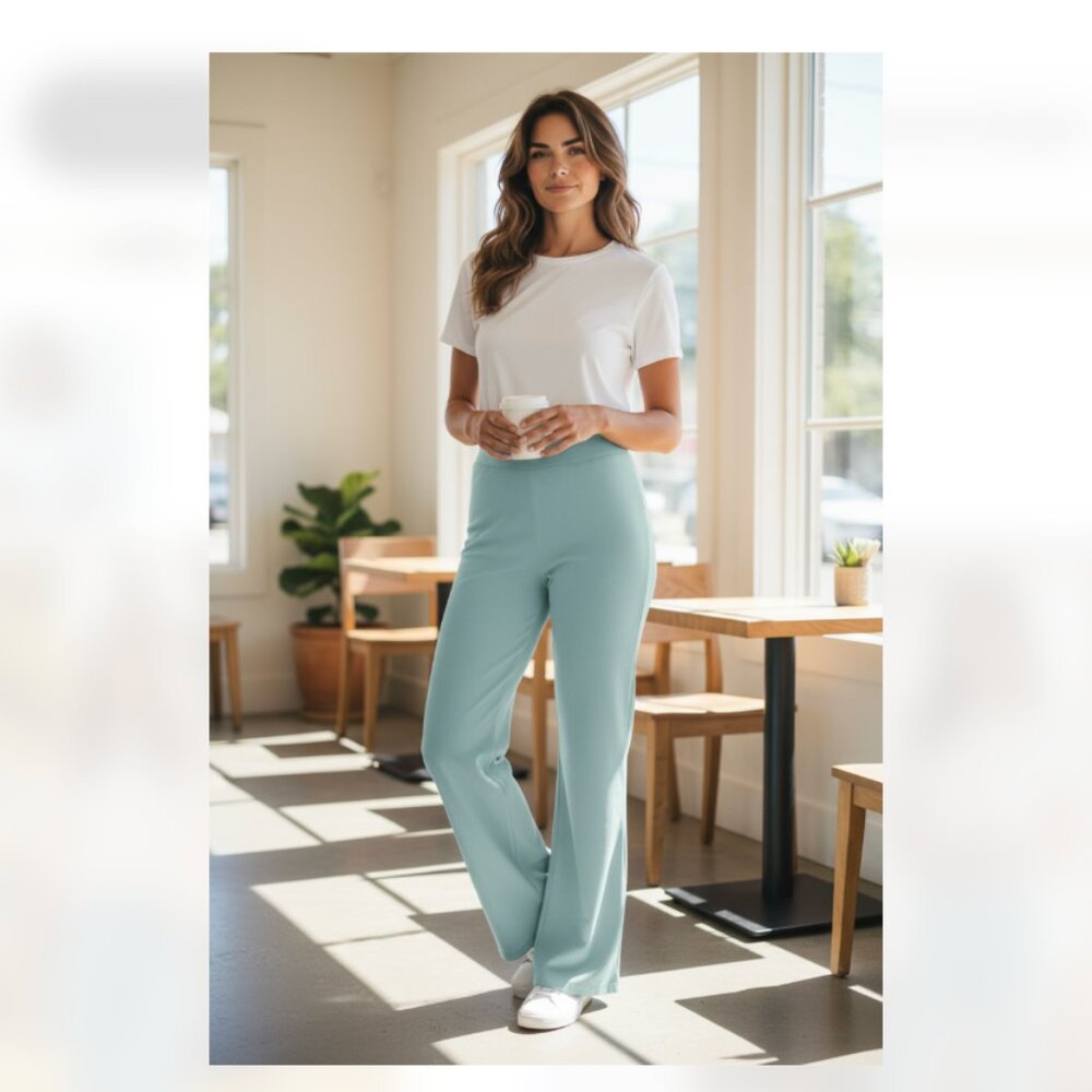 NWT ZARA RIBBED HIGH WAISTED WIDE LEG PANT SMALL